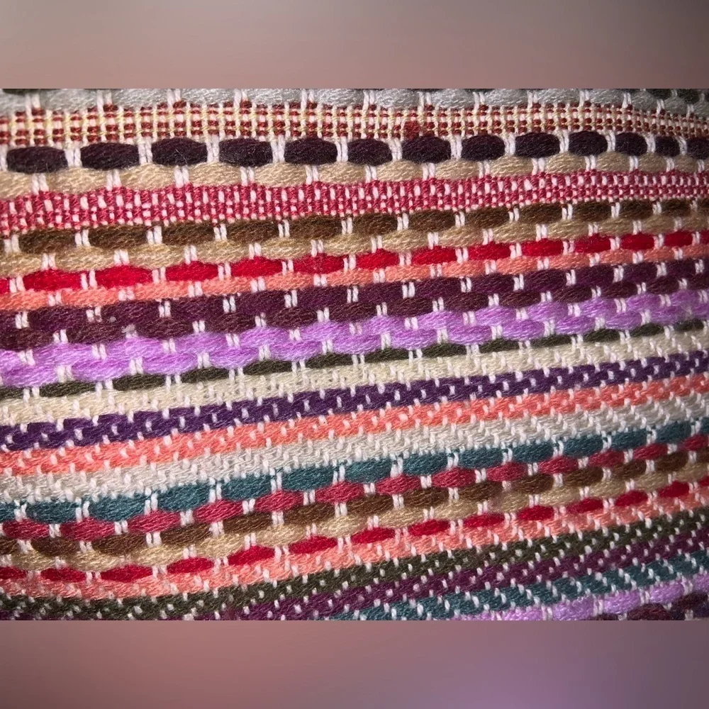 Karma Living Wonderlust Fringe Multicolor Woven Pouch